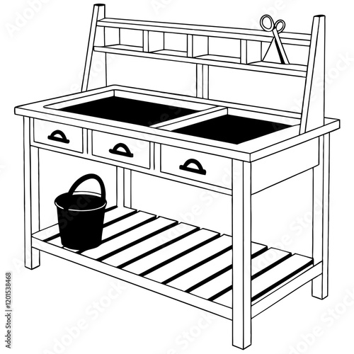 Wooden Potting Bench