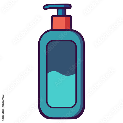 shampoo gel bottle clean hygiene flat color vector illustration template design