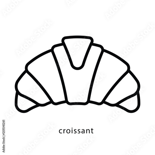 Croissant linear icon. Pastries, breakfast, puff dentry, dessert. French pastry. Editable strokes, thin line.