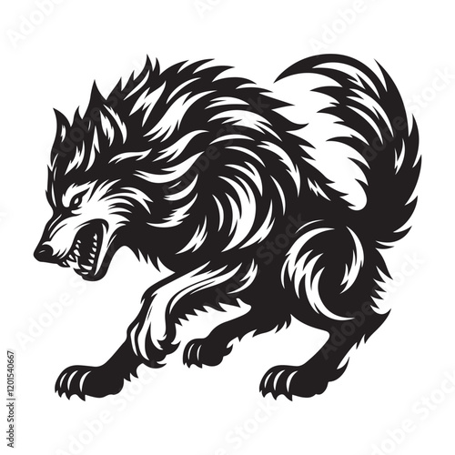 Wallpaper Mural wolf black silhouette  Torontodigital.ca