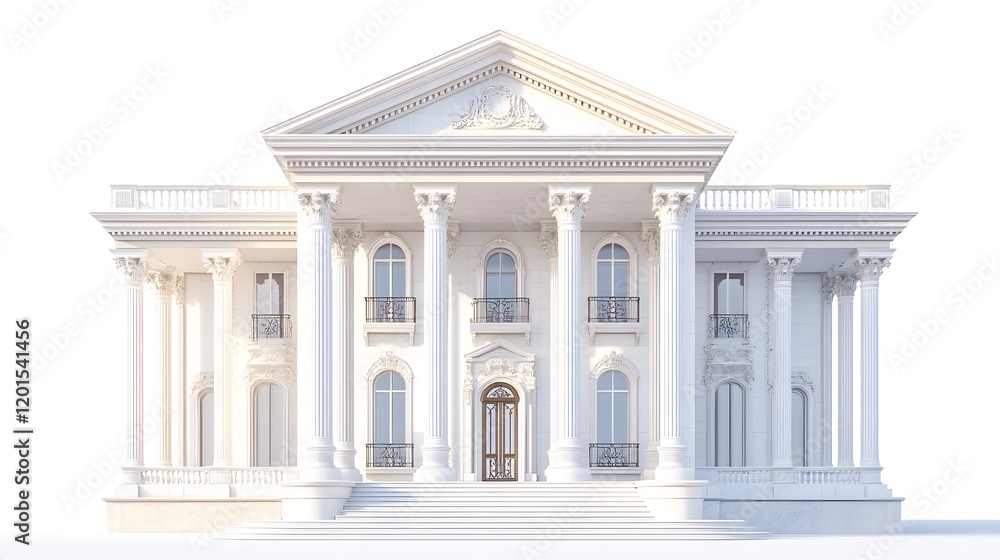 Fototapeta premium Stunning Modern Luxury Homes with Minimalist Designs In White Background