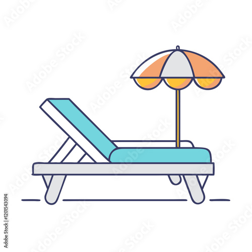 poolside lounge chair icon, poolside lounge chair vector illustration-simple illustration of poolside lounge chair, perfect for poolside lounge chair logos and themed design 