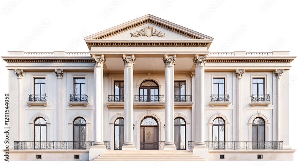 Fototapeta premium Stunning Modern Luxury Homes with Minimalist Designs In White Background