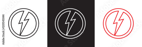 Lightning and energy concept  icon.   vector illustration. isolated on white and black background. EPS 10