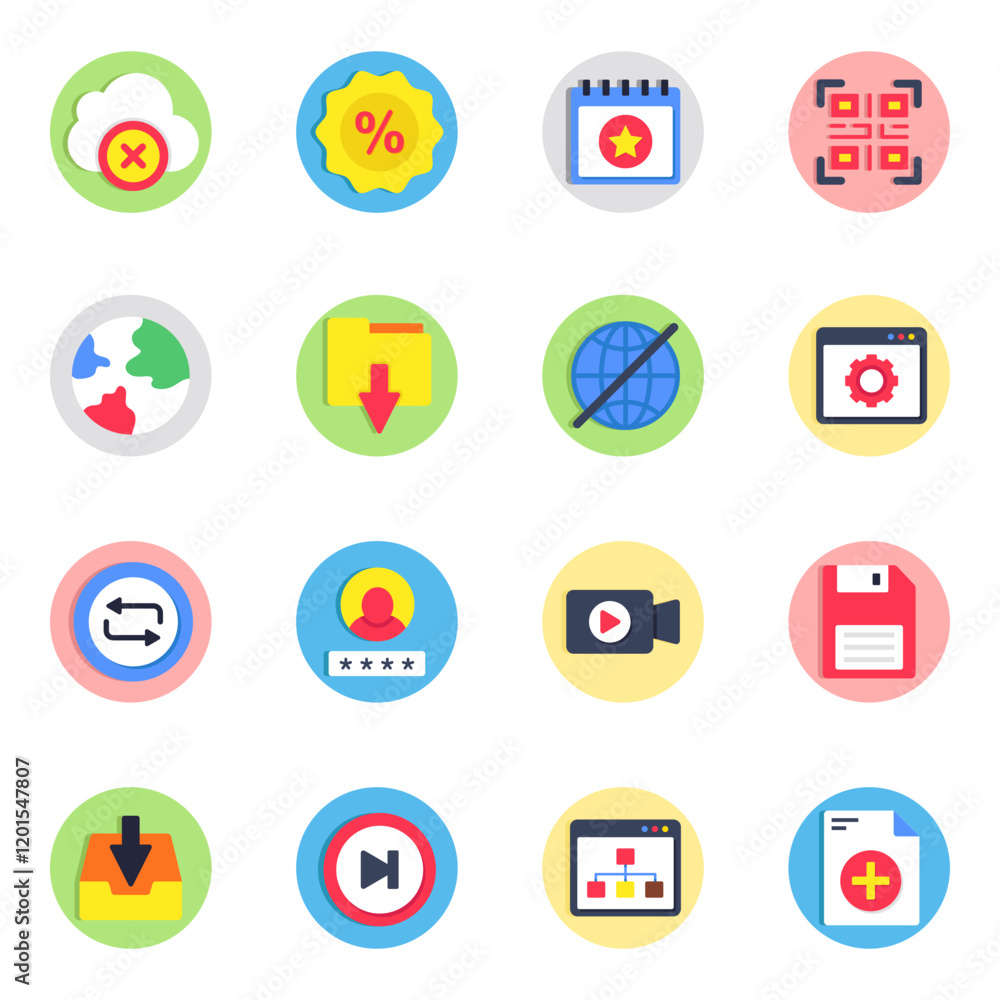 Set of Ui and Ux Flat Icons Set of Ui and Ux Flat Icons