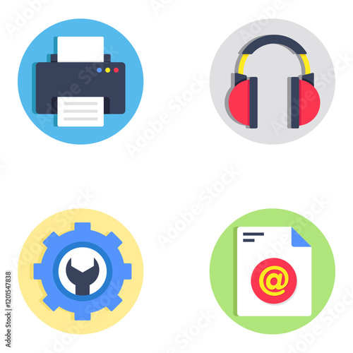 Set of Editable Flat Icons photo