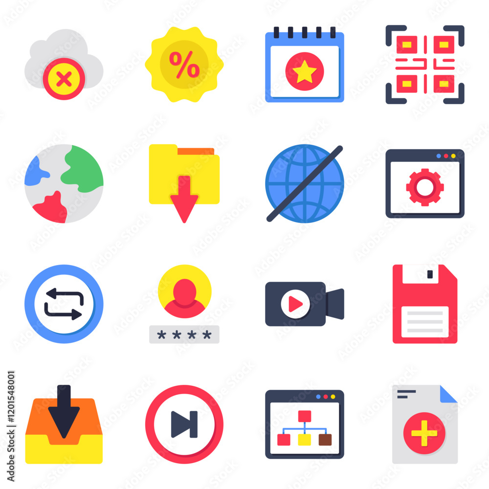 Set of Ui and Ux Flat Icons Set of Ui and Ux Flat Icons