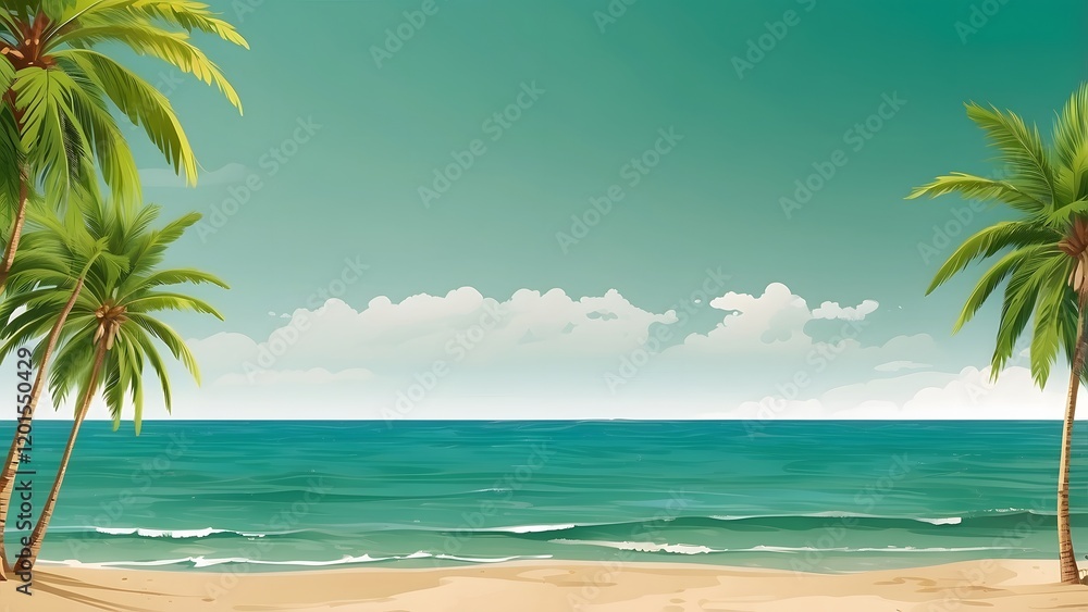 Obraz premium Chester banner with empty space Without Text, Beach theme luxury Green background