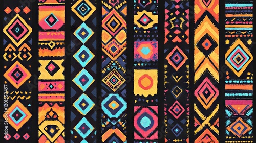 Vibrant Geometric Tribal Pattern Design photo