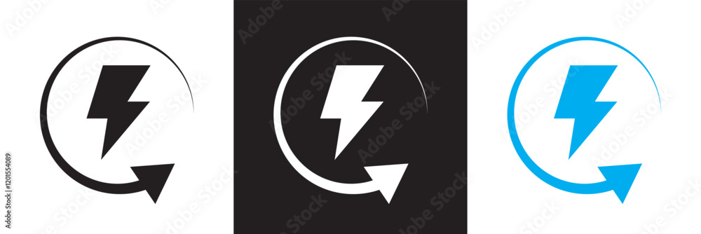 Lightning and energy concept icon. vector illustration. isolated on white and black background. EPS 10 Lightning and energy concept icon. vector illustration. isolated on white and black background. EPS 10