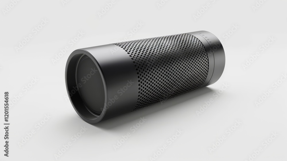 A sleek, cylindrical smart speaker designed for audio playback and voice control. A sleek, cylindrical smart speaker designed for audio playback and voice control.