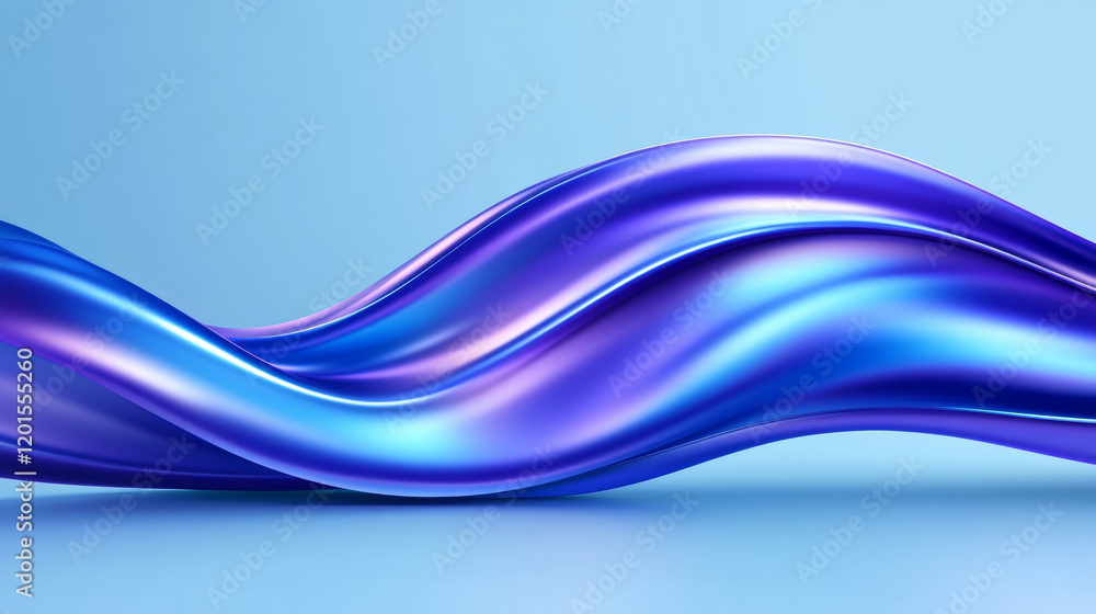 Fototapeta premium Abstract blue and purple wave on smooth background