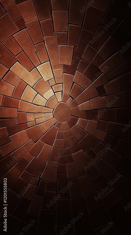 Obraz premium Intricate Geometric Brown Tiles Pattern