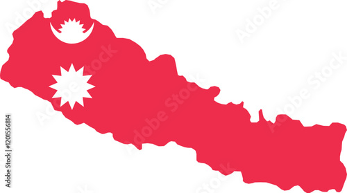 Map and Flag of Nepal Vector Illustration