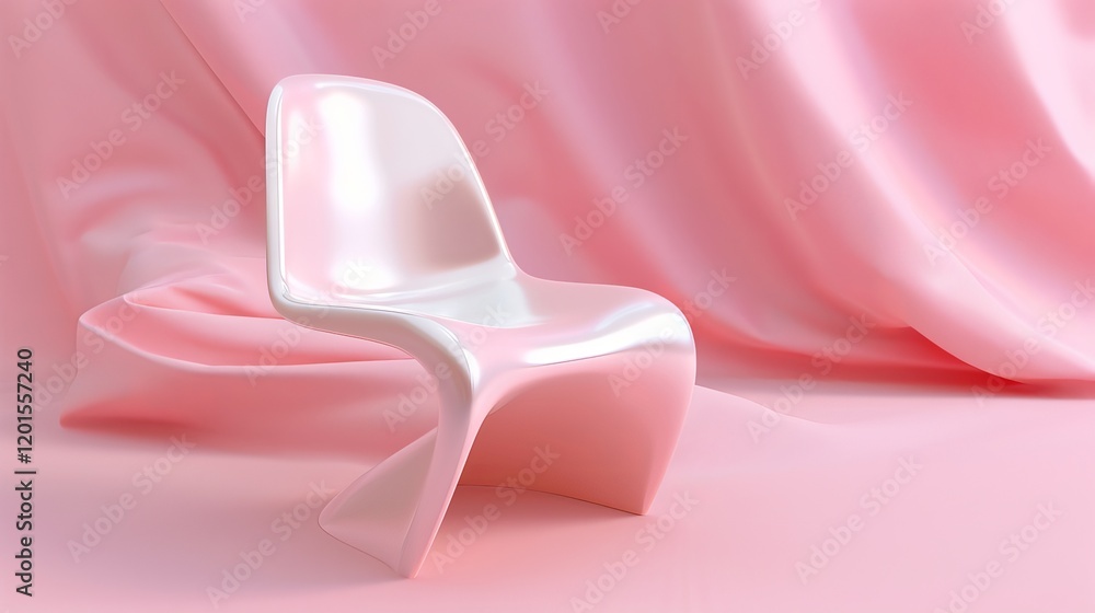 A sleek, modern chair against a soft pink backdrop, emphasizing minimalist design and elegance. A sleek, modern chair against a soft pink backdrop, emphasizing minimalist design and elegance.