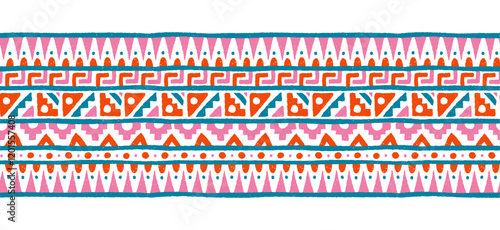 Hand drawn  abstract seamless pattern, ethnic background, aztec style - great for textiles, banners, wallpapers, wrapping - vector design