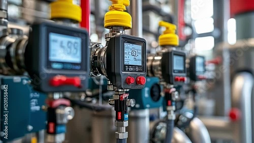 Wallpaper Mural Digital pressure sensors and controllers maintain a steady pressure reading in an industrial setting, ensuring smooth operation and safety protocols Torontodigital.ca