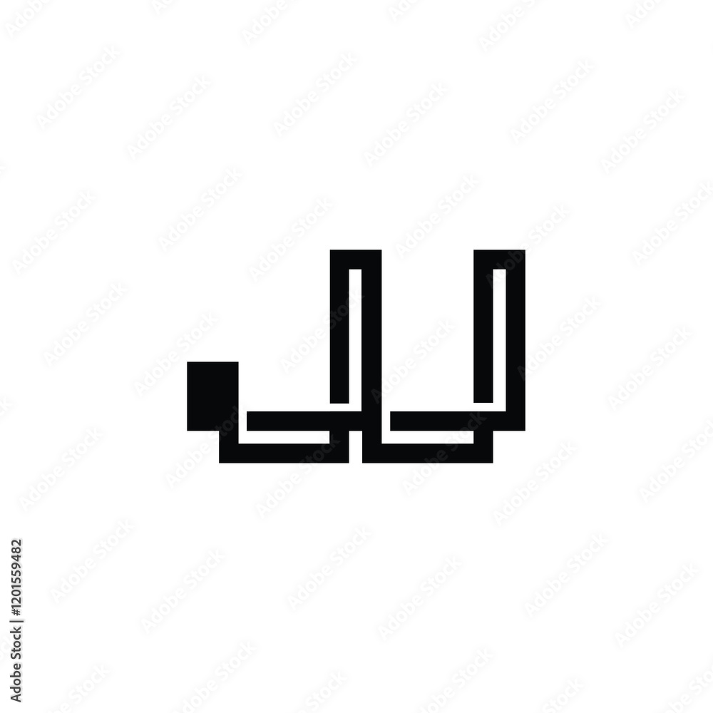JU monogram logo design letter text name symbol monochrome logotype alphabet character simple logo JU monogram logo design letter text name symbol monochrome logotype alphabet character simple logo