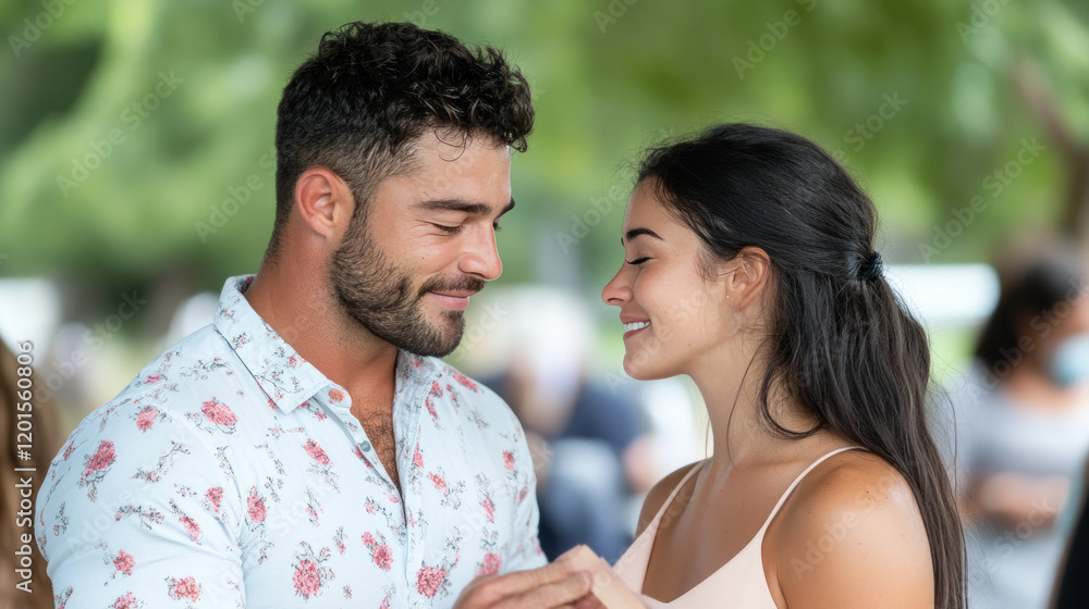 Fototapeta premium Australian young couple having fun together enjoy the moment and falling in love
