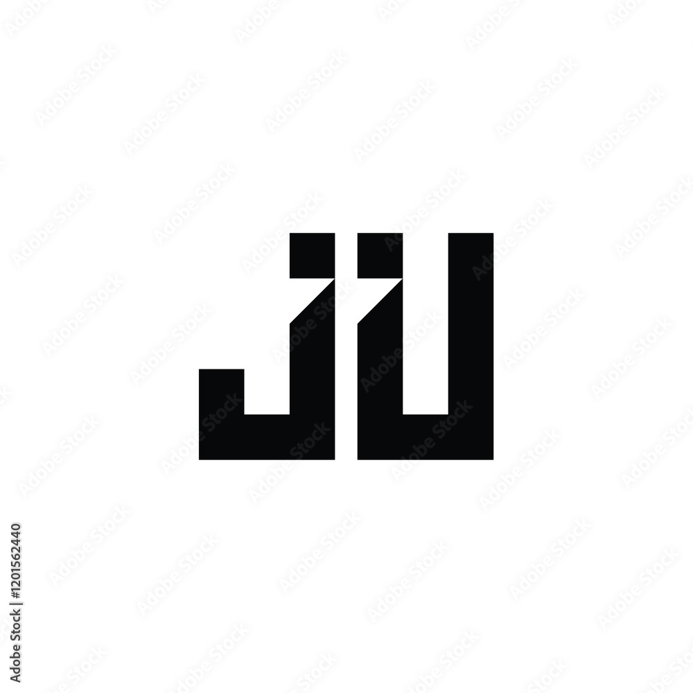 JU monogram logo design letter text name symbol monochrome logotype alphabet character simple logo JU monogram logo design letter text name symbol monochrome logotype alphabet character simple logo