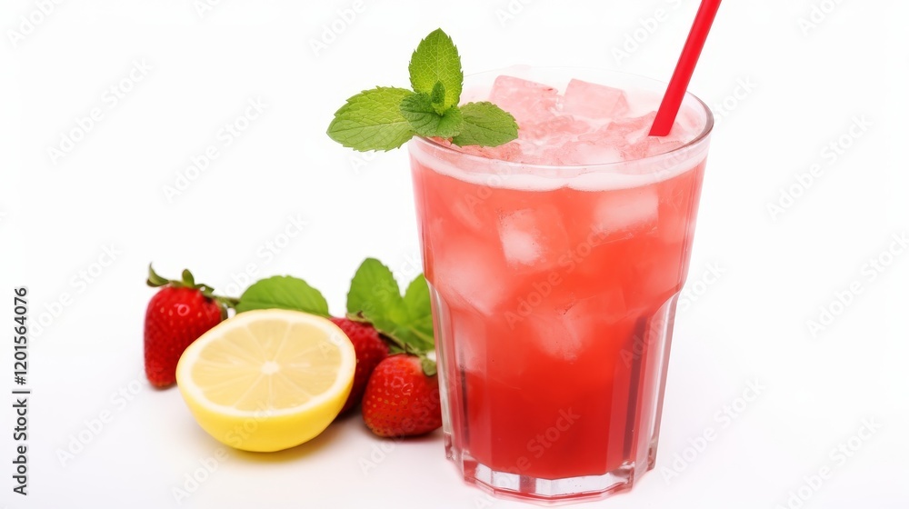 cocktail with strawberry and mint cocktail with strawberry and mint