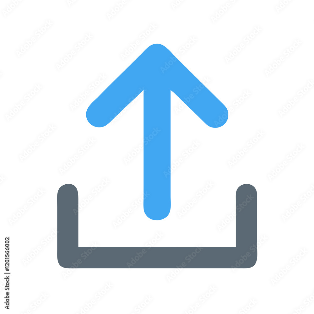 An upward arrow, indicating upload functionality. An upward arrow, indicating upload functionality.