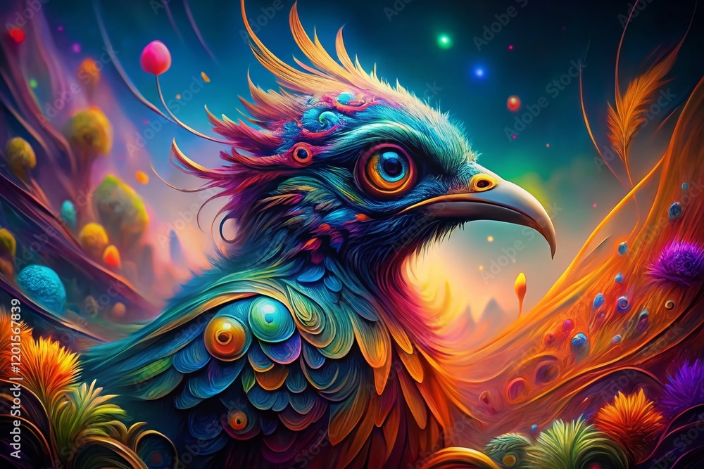 Fototapeta premium Surreal Michigan State Bird: Dreamlike Avian Fantasy