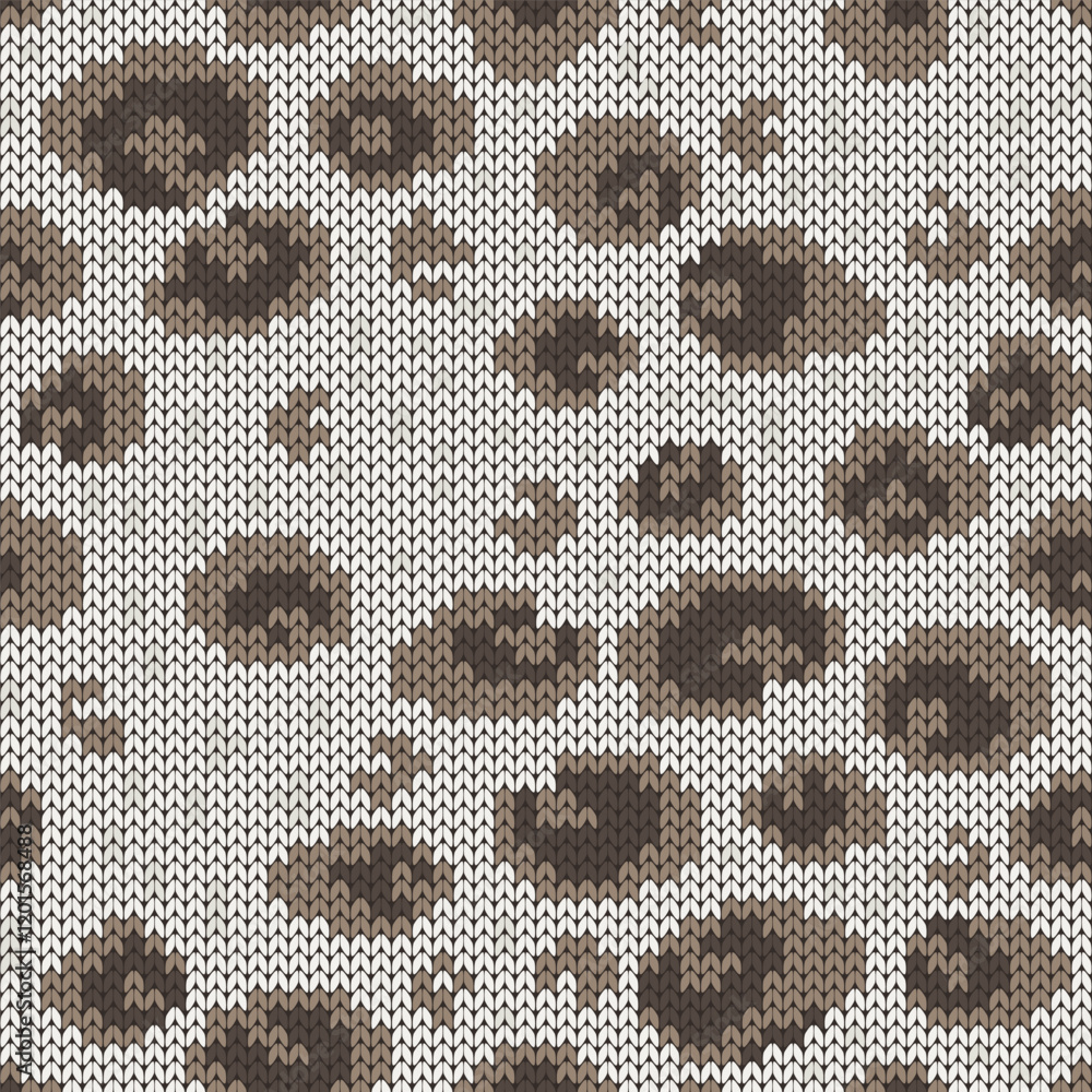 Obraz premium Leopard knit texture seamless pattern. Vector illustration.