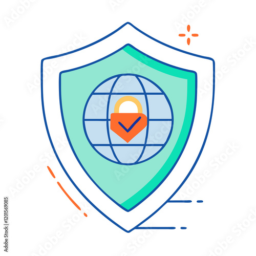 vpn shield icon, vpn shield vector illustration-simple illustration of vpn shield, perfect for vpn shield logos and themed design 