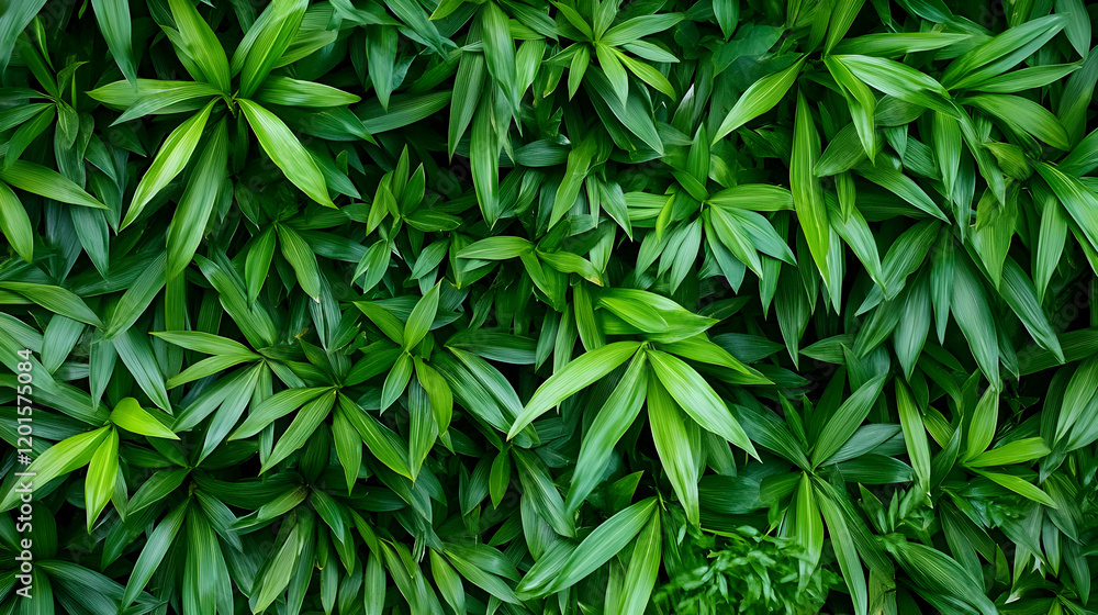 Lush green foliage background, vibrant leaves texture, natural pattern, ideal for design Lush green foliage background, vibrant leaves texture, natural pattern, ideal for design