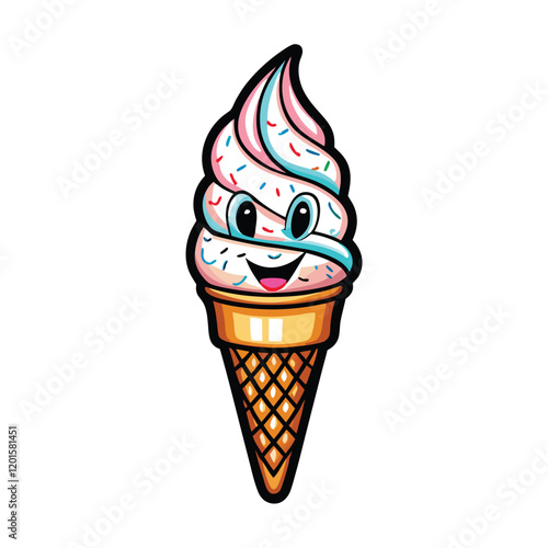 Create a playful logo for an ice cream parlor with a whimsical design incorporating a melting ice cream cone and a cheerful mascot.