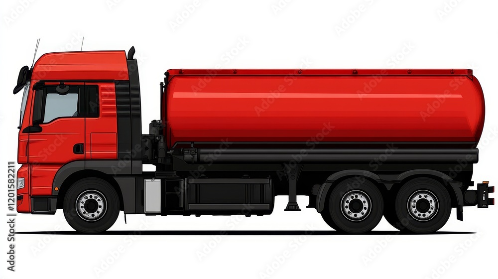 Isolated Tanker Truck on White Background, Industrial Vehicle, Transportation, Heavy Duty, Logistics, Freight Isolated Tanker Truck on White Background, Industrial Vehicle, Transportation, Heavy Duty, Logistics, Freight
