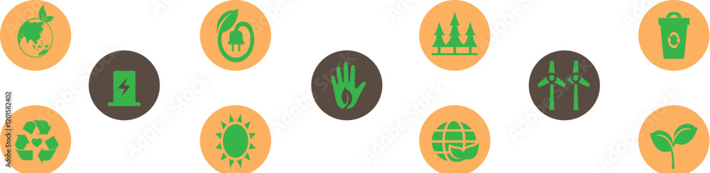 Fototapeta premium Green Energy icons