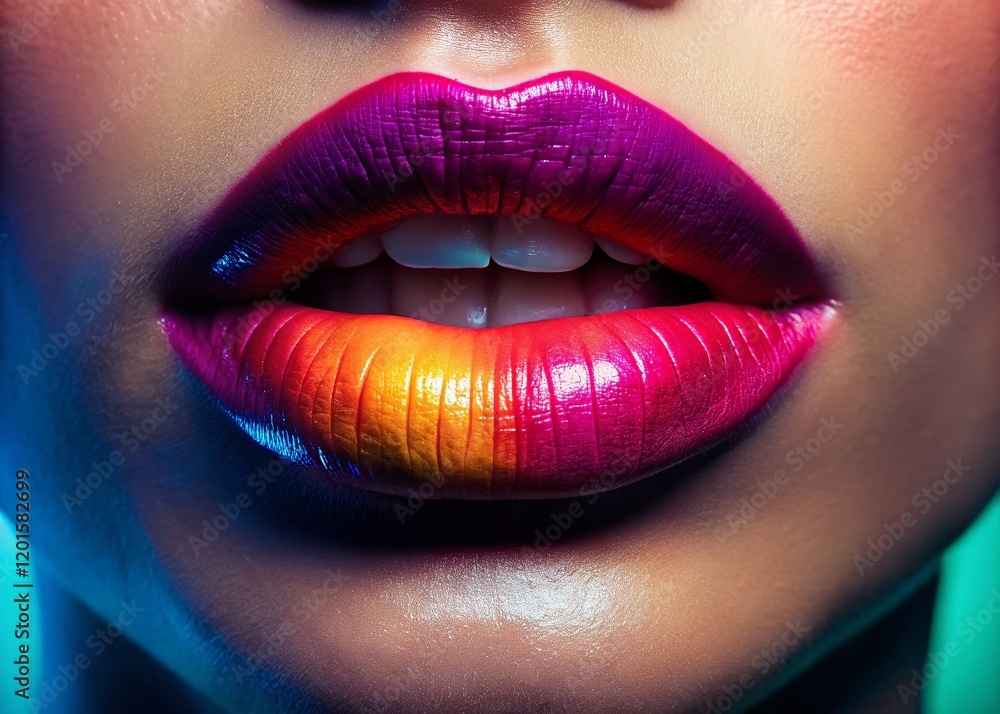 Swollen Lip Macro Photography: Close-up Images of Puffy, Inflamed Lips - Stock Photo Swollen Lip Macro Photography: Close-up Images of Puffy, Inflamed Lips - Stock Photo