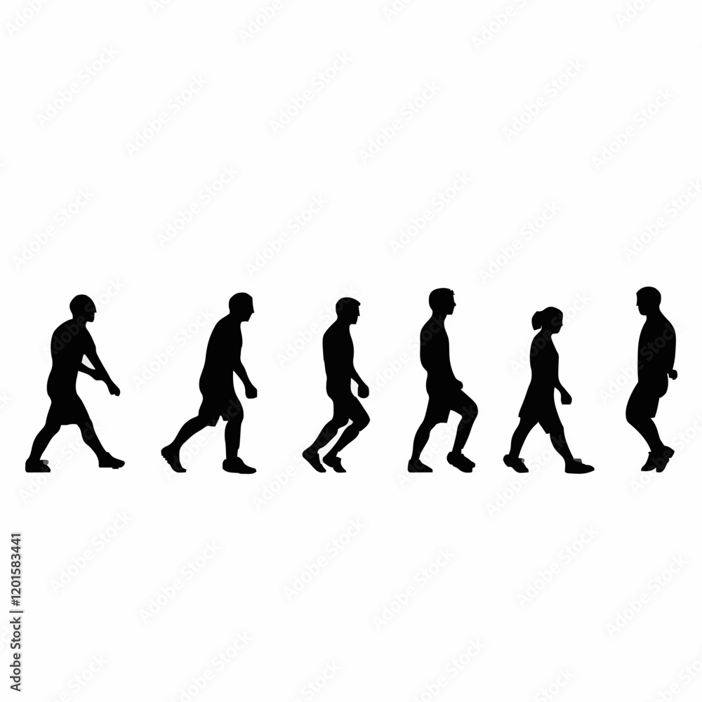 Simple Black Silhouettes of 10 Humans Performing Various Sports on a White Background Simple Black Silhouettes of 10 Humans Performing Various Sports on a White Background