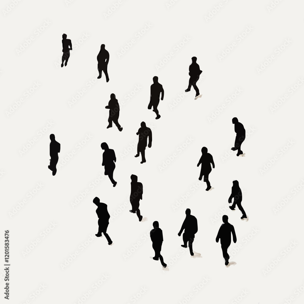 Simple Black Silhouettes of 10 Humans Performing Various Sports on a White Background