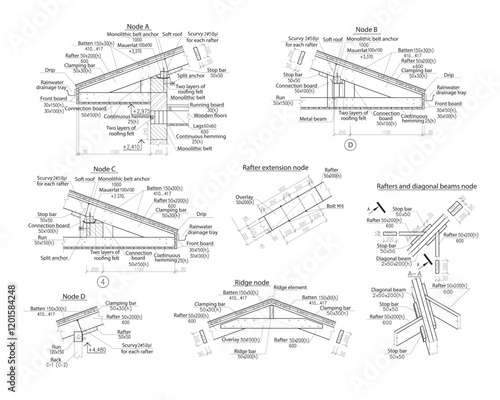 Architectural drawing of a private house roof plan