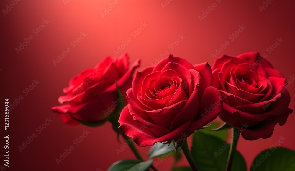 Romantic Rose Arrangement with Ample Negative Space for Design Elements Romantic Rose Arrangement with Ample Negative Space for Design Elements