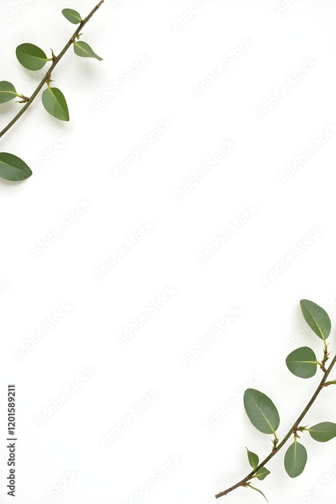 Obraz premium Minimalist Green Plant and Leaf Design for Environmental Conservation Themes