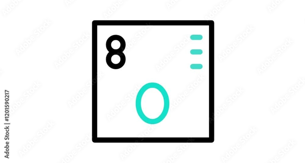 chemical element sign with atomic number O 8 chemical element sign with atomic number O 8