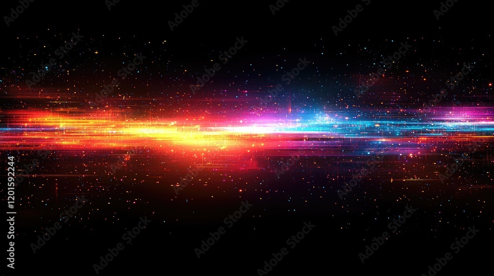 Vibrant abstract light trails in a cosmic backdrop, showcasing movement and energy in space Vibrant abstract light trails in a cosmic backdrop, showcasing movement and energy in space