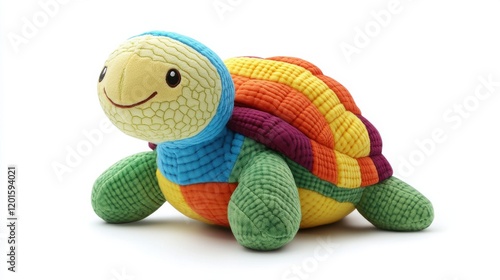 Soft turtle plush toy with colorful shell and friendly smile for kids' comfort and playtime photo