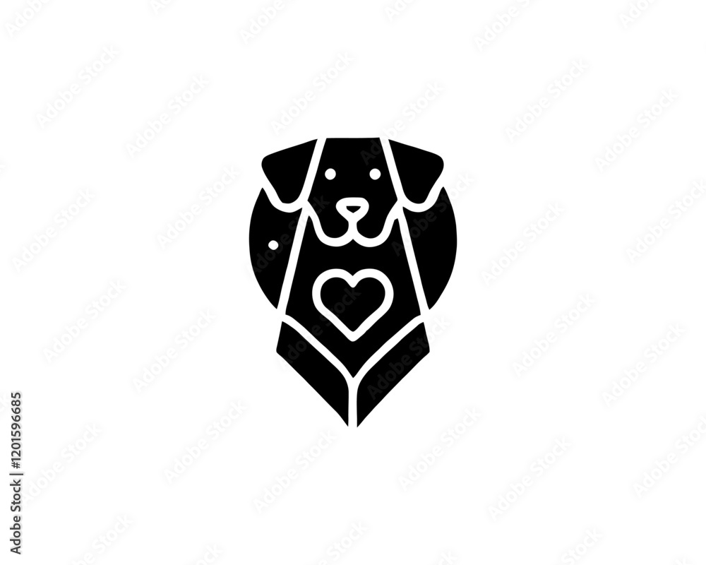 Obraz premium Silhouette Dog logo design icon symbol vector illustration.