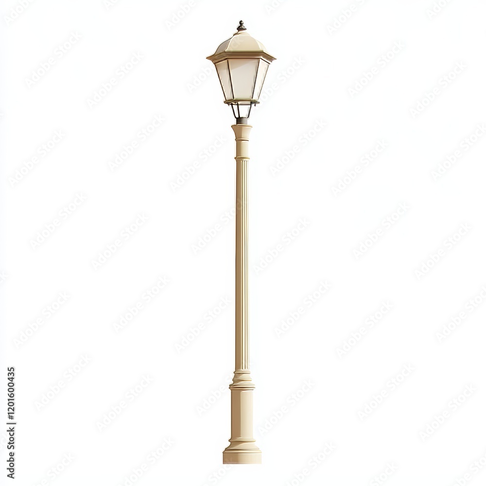 Isolated Street Lamp on White Background, Urban Design, Lighting, Modern Street Furniture, Minimalist Style Isolated Street Lamp on White Background, Urban Design, Lighting, Modern Street Furniture, Minimalist Style