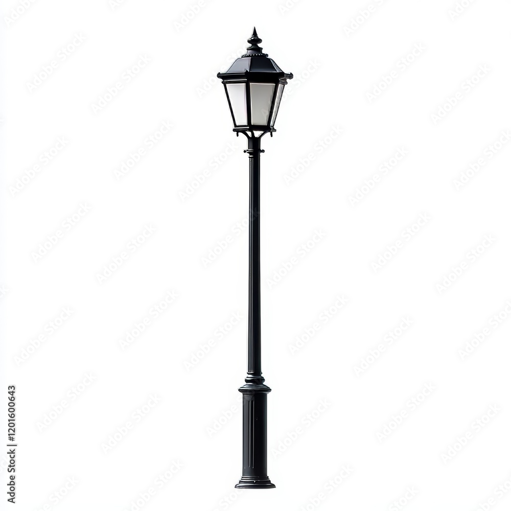 Isolated Street Lamp on White Background, Urban Design, Lighting, Modern Street Furniture, Minimalist Style Isolated Street Lamp on White Background, Urban Design, Lighting, Modern Street Furniture, Minimalist Style