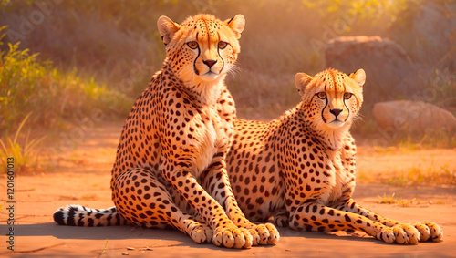 cheetah and cub