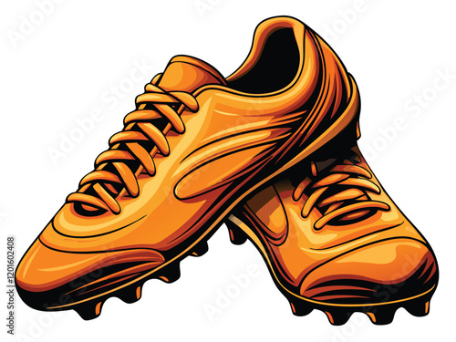 A dynamic vector illustration of a pair of speed-focused soccer boots with a blur effect, highlighting their sleek design and potential for swift movement.