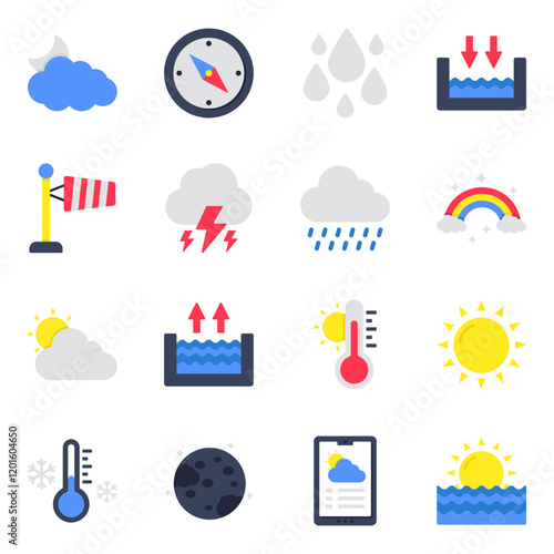 Set of Weather Flat Icons