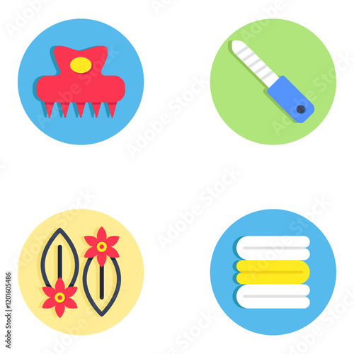 Set of Fashion Accessories Flat Icons