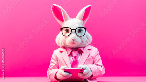 easter bunny with pink bow